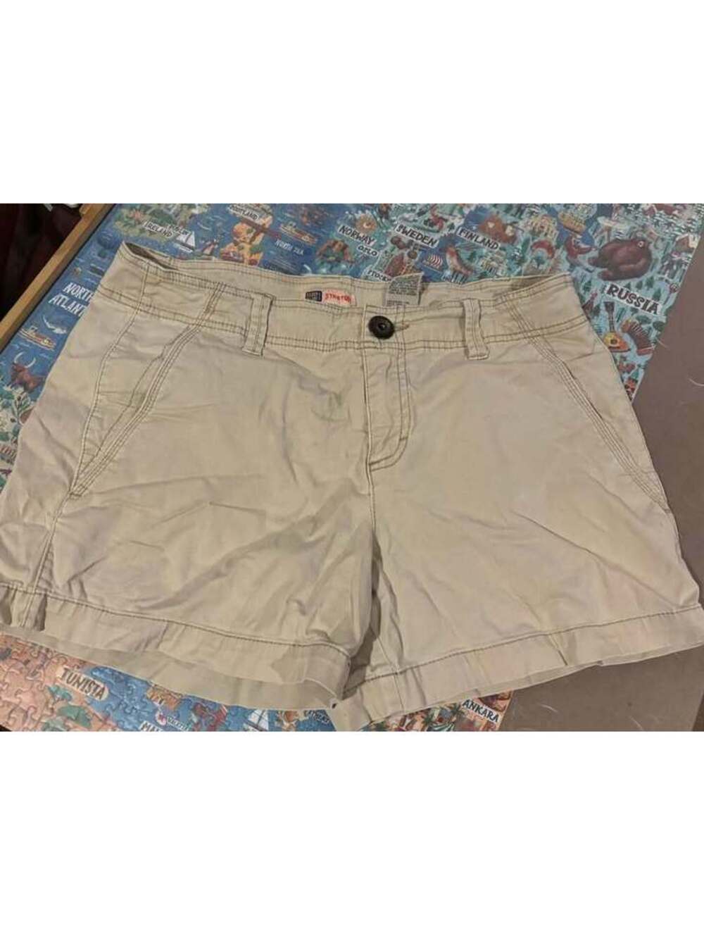 Faded Glory Khaki Stretch Shorts Size 10